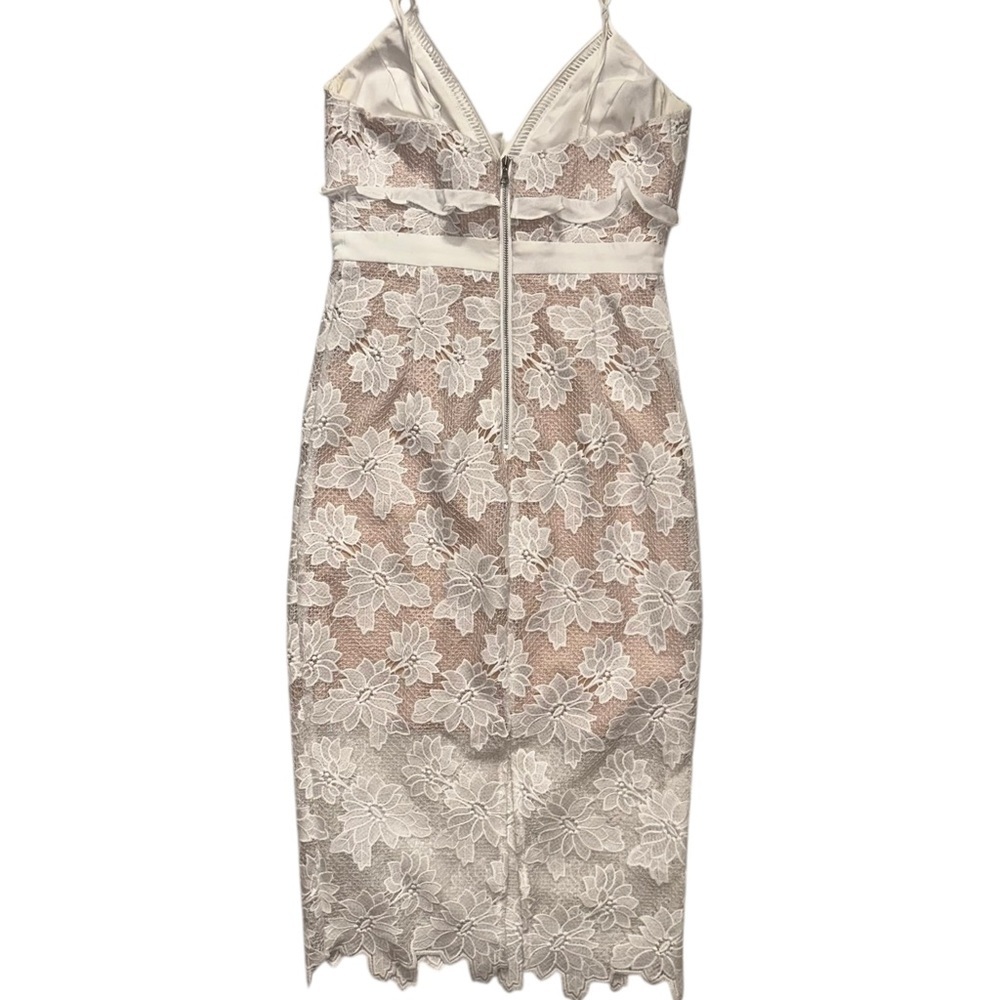 Bardot ~ Vienna Lace Overlay Women’s Off-White/Nude Midi Dress ~ Size 4 - Picture 7 of 13